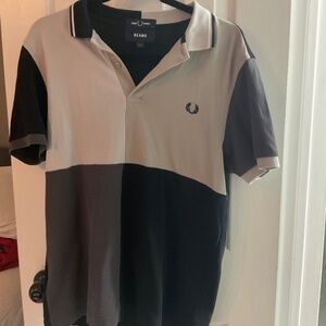 Men Fred Perry x BEAMS Grid Design Shirt Black - M